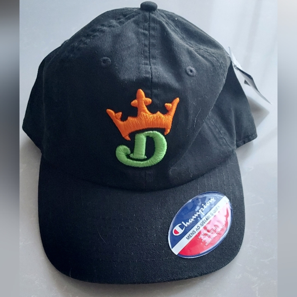 Draft Kings Champion Black Hat Adjustable Buckle Strap Back Baseball Cap